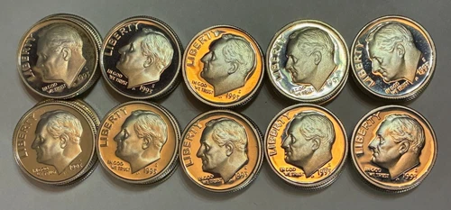 1993 S Silver Proof Dime Roll - Set of 50 Proof Dimes - Low Mintage 761,353