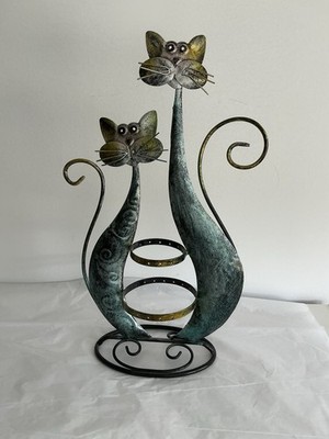 Whimsical Twin Cat Earring Holder