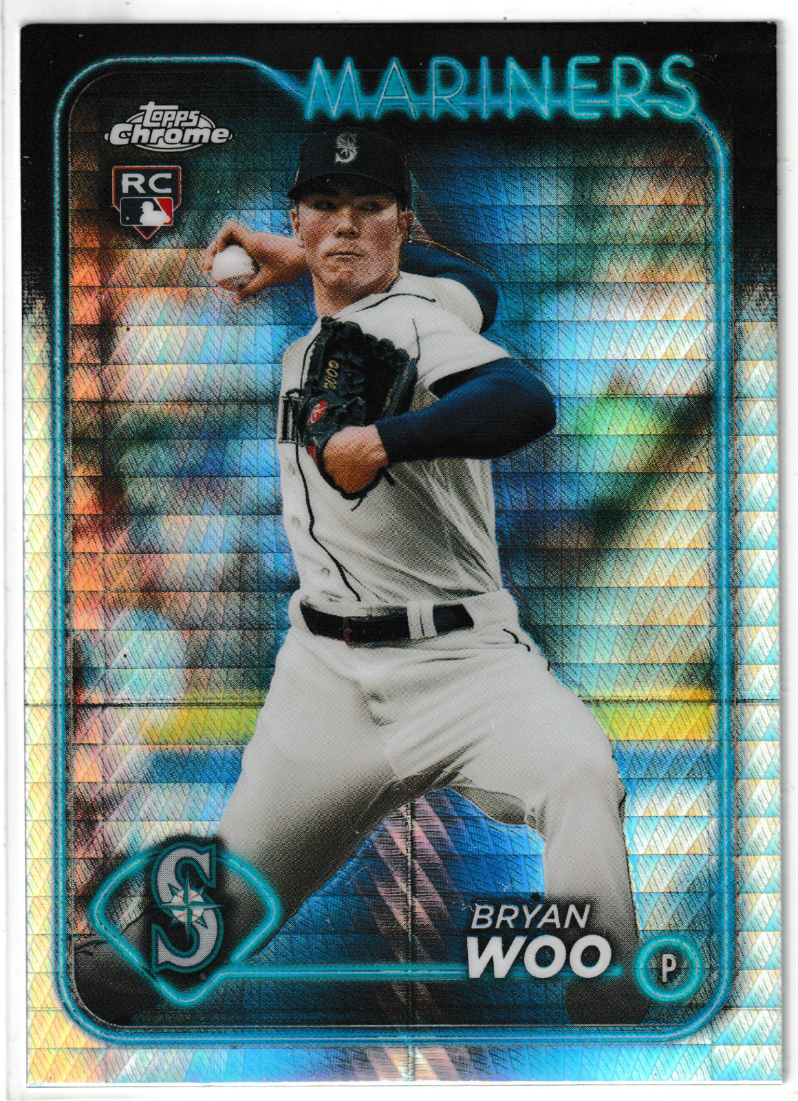 2024 Topps Chrome Bryan Woo #172 Prism Refractor (RC) Seattle Mariners