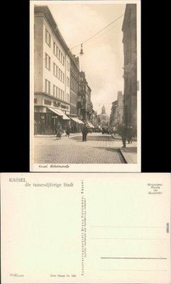 Ansichtskarte Kassel Cassel Wilhelmstraße - Geschäfte, belebt 1929