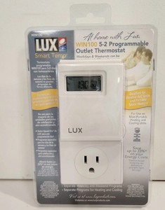 Lux Smart Temp Win 100 Series 5-2 Programmable Outlet Thermostat New In Package