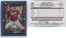 2024 Topps Holiday Blue Metallic Glitter Andrew Abbott #H82 Rookie RC
