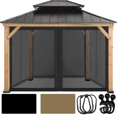 Universal Canopy Mosquito Netting Screen Sidewalls Only for 10' x 10' Gazebo ...