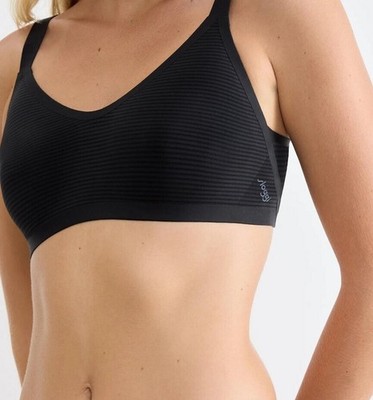 Sloggi Zero Feel Air Bralette Bra Black Size M Non Wired Padded Full Cup Top New