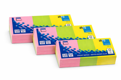 Haftnotizen 3 Packungen Neon Notizblöcke 50x40mm 12x80 Blatt Büro Notizen