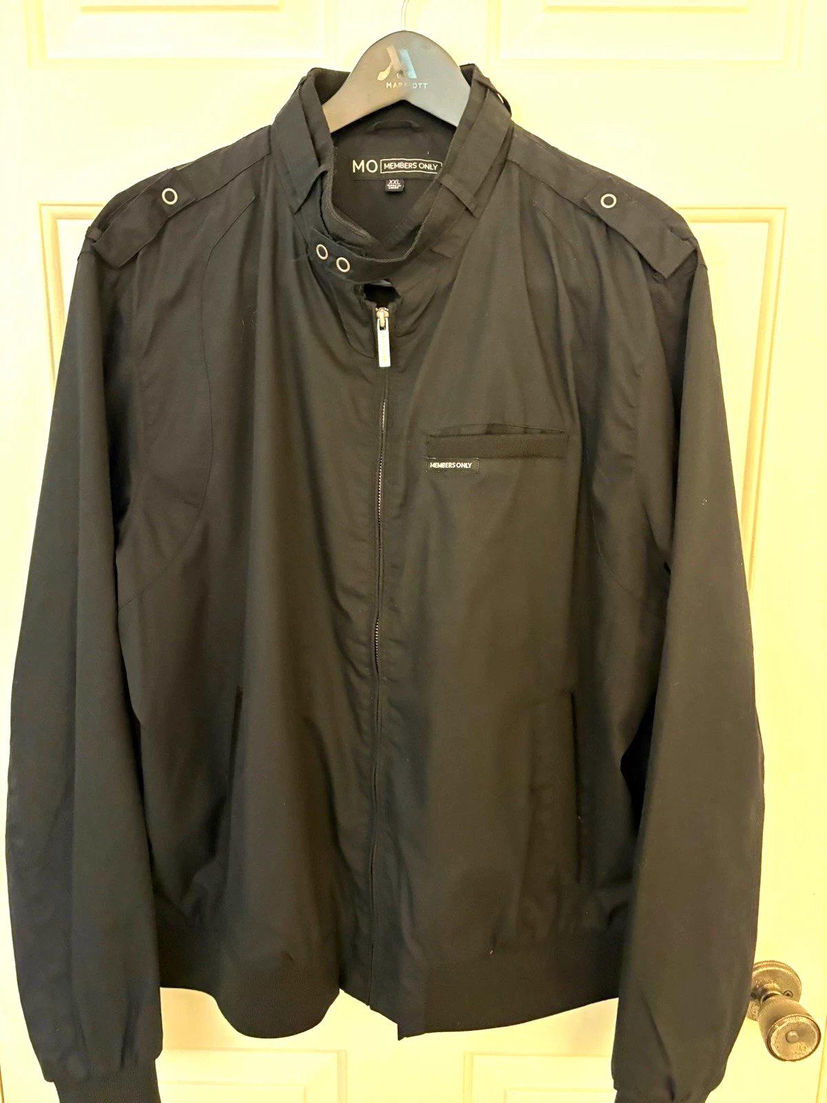 Members Only Men's Black Bomber Jacket Full Zip Stand-Up Collar Size XL/2XL image 1
