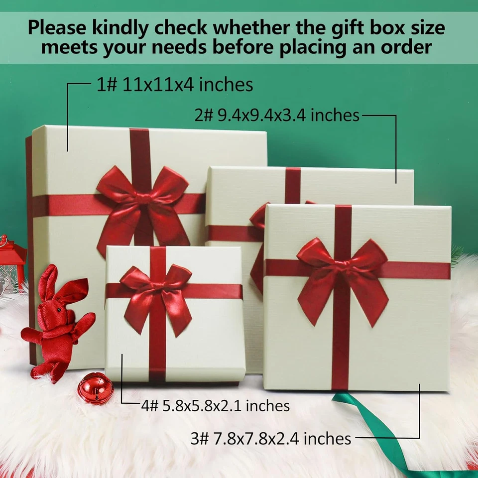 Cajas de Regalo con Tapas para Regalos, Juego de 4 Cajas de Regalo para Regalos, Regalo de Lujo Foto 2 de 4