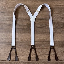 25mm Button White Braces Men's Y-shaped Adult Non-slip Trousers Suspender Groom