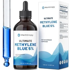 Methylene Blue Pharmaceutical Grade 4.06 fl oz, 5% USP Grade Solution, Brain ...