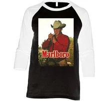 Marlboro Man Cigarette Raglan 3/4 Sleeve