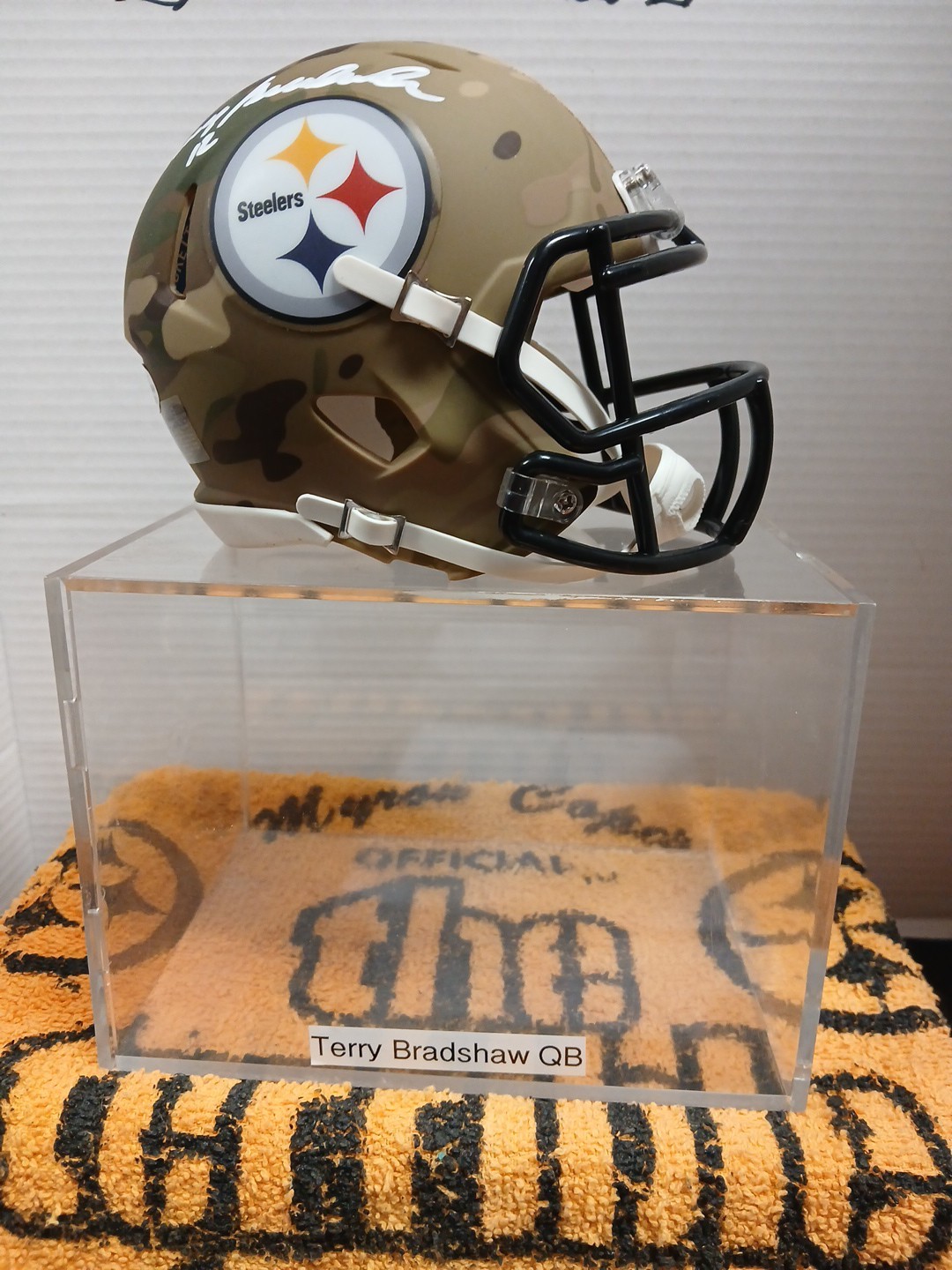 Terry Bradshaw Autographed Signed Pittsburgh Steelers "Christmas Special " Camo Mini... 