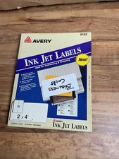Avery 8163 Ink Jet Shipping Labels 25 sheets 2" x 4" 250 lables Made In USA