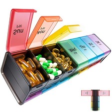 Extra Large Weekly Pill Organizer 2 Times a Day, XXL Pill Box 7 Day with AM P...