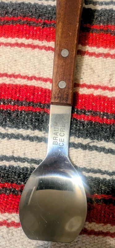 Braums Ice Cream Spade Stainless Steel Wood Handle Soda Fountain Server Scoop