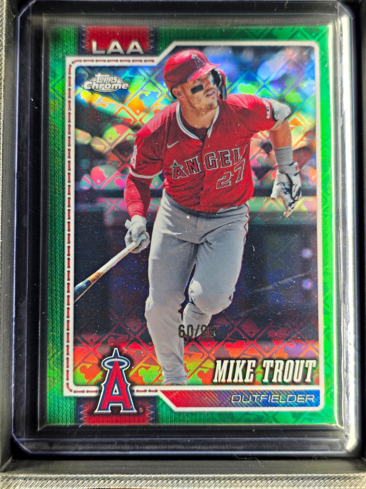 2026 Topps Chrome Logofractor Mike Trout Green Refractor /99 Los Angeles Angels