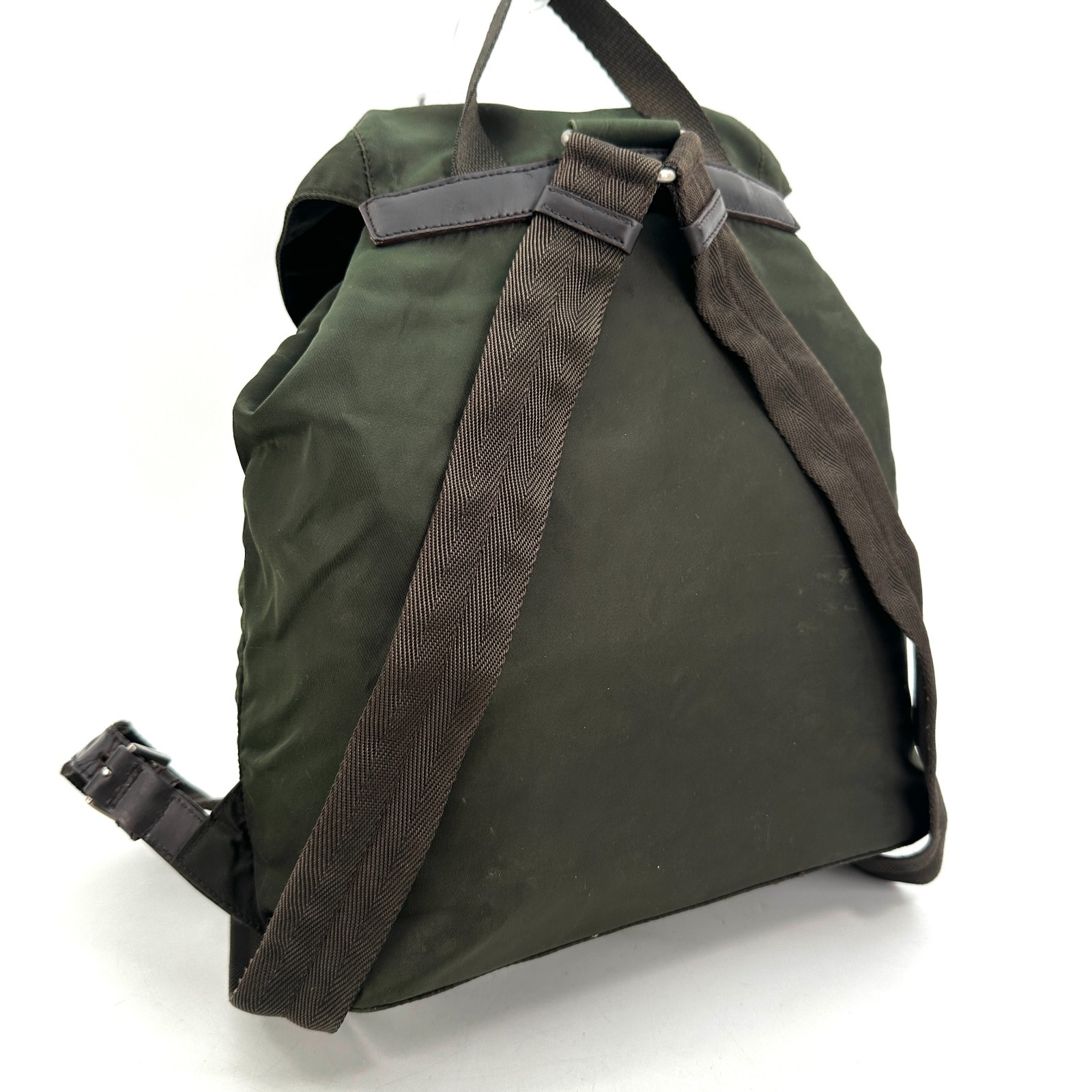 PRADA  Nylon Backpack Triangle Logo Drawstring Gr… - image 4