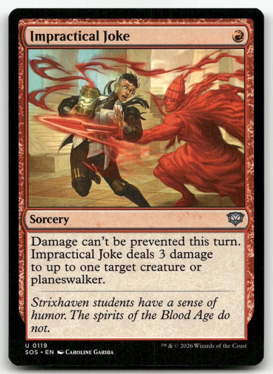 fake joke mtg cards Impractical Joke #119 (NM) Secrets of Strixhaven SOS Magic MTG