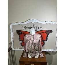 Zara Pink Floral Satin Bodysuit Romantic Crossover Blouse Size Medium