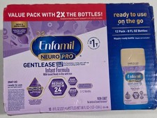 12 Enfamil NeuroPro Gentlease 8 oz Bottles Ready to Use Formula Exp 4/01/27