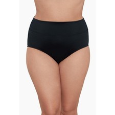 Trimshaper Black Swim Bottom Yoke-Top Brief, Black 18W