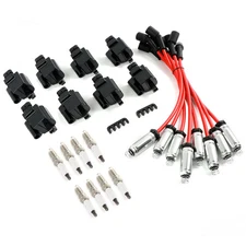 8X OEM Ignition Coils & Iridium Spark Plugs & Wires For Chevy GMC 4.8L 5.3L 6.0L
