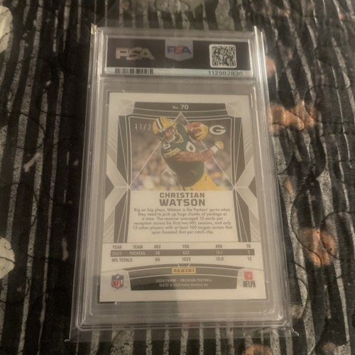2024👉POP 1👈PANINI OBSIDIAN🏈CHRISTIAN WATSON #70 BLUE PSA 10 GREEN BAY👉11/25 - Picture 2 of 3