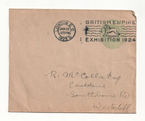 GB Ganzsache Brief - 1925 mit British Empire Ausstellung 1924 Maschinenstempel