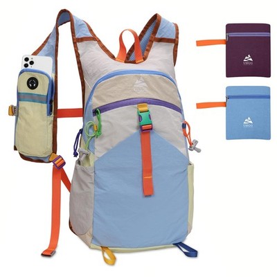 15L Small Hiking Backpack Travel Daypack Colorful Lightweight Packable Bag