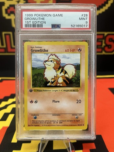 Growlithe (1st Edition) graded PSA 9 for sale on eBay
