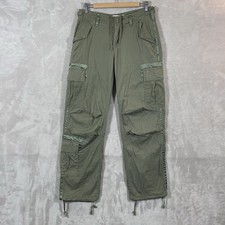 Vtg Abercrombie Fitch Pants Womens 4 30x31 Green Cargo Utility Paratrooper Y2K
