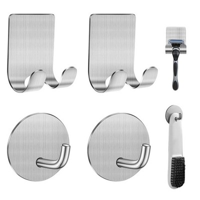 Razor Holder for Shower + Adhesive Wall Hooks, Premium 304 Stainless Steel Sh...