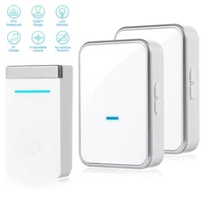 Quality Sound Door Chime Kit Wireless Doorbell with LED Flash Waterproof Plugin