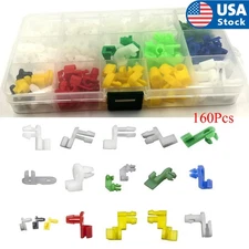 160Pcs Boxed Automotive Fastener Car Door Lock Rod Clips Plastic Rivets Retainer