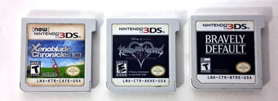 Nintendo 3DS Game Lot of 3 Xenoblade Chronicles 3D Kingdom Hearts Bravely Defaul