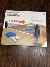 Sharper Image Retractable Table Tennis Set Paddles Balls NEW IN BOX! GREAT GIFT!