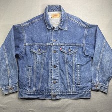 Vintage Levis 70507 0214 Denim Trucker Jacket Mens Medium Blue Made in USA 90s