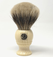 WSP Monarch High Mountain White High Density Badger Hair Shaving Brush 4" Used