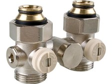 CALEFFI 301250 Doppelkugelhahnverschraubung Einrohrsystem 3/4'' IG By-Paß Durchg