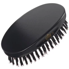Mens Finest Black Boar Bristle Ebony Wood Military Hair Brush