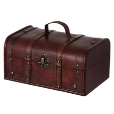 Vintiquewise(TM) Decorative Treasure Box - Wooden Trunk Chest
