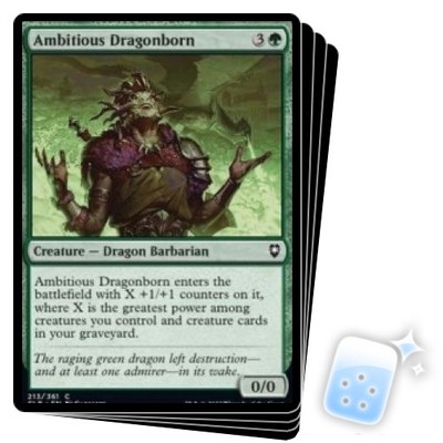 AMBITIOUS DRAGONBORN X4 Commander Legends: Battle For Baldur's Gate Magic MTG