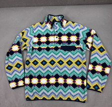Patagonia Sweater Women Medium Blue Synchilla Snap T Pullover Timber Twist Aztec