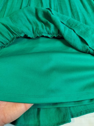 Indigo Rose Gauzy Emerald Kelly Green Dress Women's M /Boho Chic Romantic Fall  - Picture 14 of 17