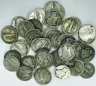 LOT OF 50 MERCURY DIMES! MIXED DATE GREAT FOR COLLECTORS AND STACKERS! NR#K2981