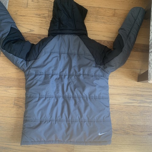 Nike Sportswear Synthetic Fill Jacket Youth LARGE (14-16)Black Hood/ grey body - Picture 6 of 9