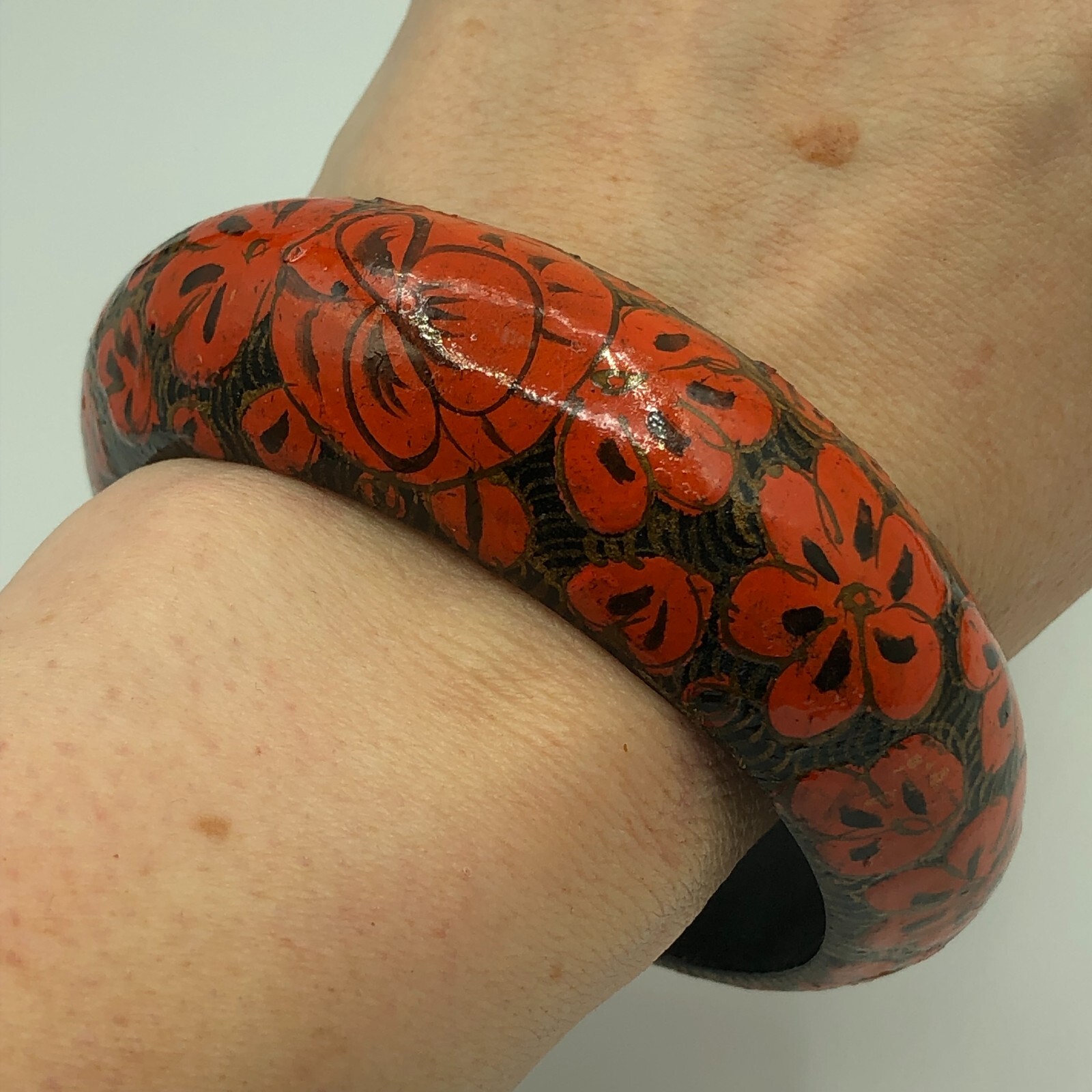 Orangle Floral Wooden Bracelet Nature Boho Christmas Retro Decor-image