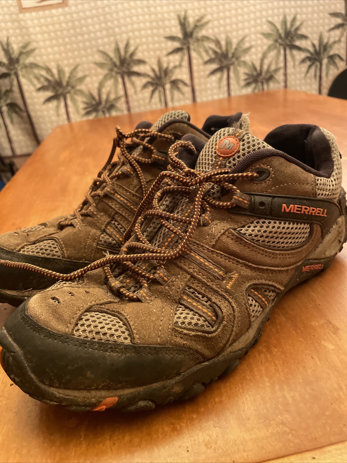 MERRELL Ventilatore Marrone Basso Trail Escursionismo Running Scarpe Stivali Uomo Taglia 11 5