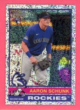 2025 TOPPS HERITAGE CHROME SILVER SPARKLE AARON SCHUNK #90 COLORADO ROCKIES