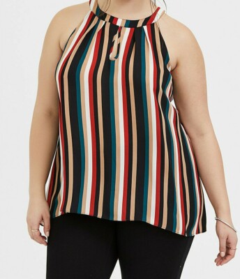 Torrid Stripe Georgette Goddess Tank Top Multi 2X #44652