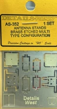Details West 352 x HO Antenna Stands, Multi-Type Configuration Set (Brass)